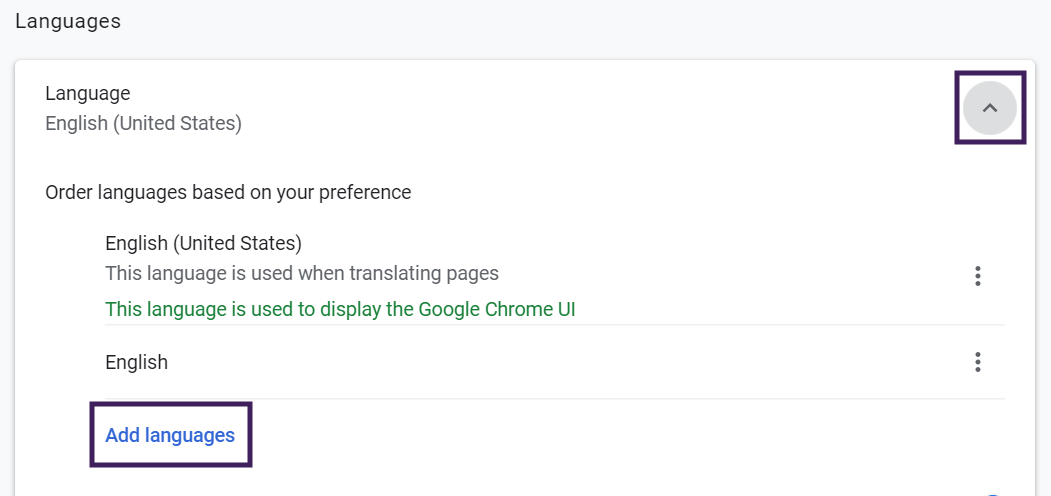 Changing Language Settings In Google Chrome To Use The SMART Admin 