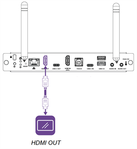 HDMI output connector on the connector panel