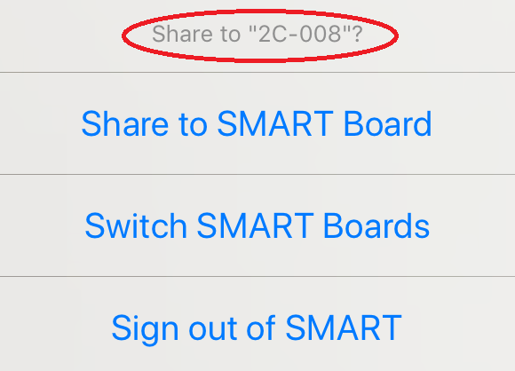 This allows you to send your document to your SMART Board and continue working on it there. Continue.