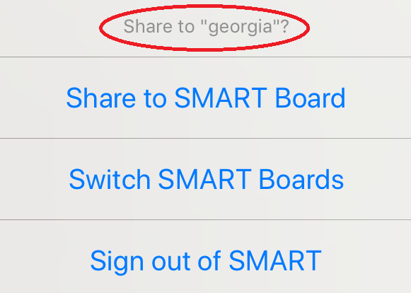This allows you to send your document to your SMART Board and continue working on it there. Continue.