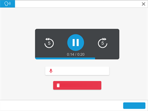 Audio controls for recording instructions in a lesson.
