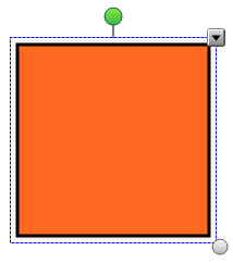 Un objet sélectionné sur une page de leçon SMART Notebook.