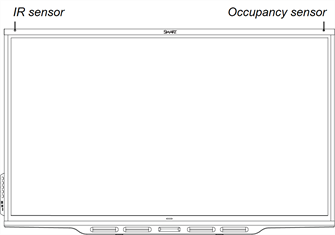 Position of IR and occupancy sensors on the SMART Board 7000-V2 series interactive display