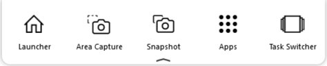 Drop down tool bar when in a session (launcher, area capture, snapshot, apps, task switcher)