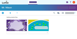 The Home page with sample files.