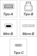 Conectores Tipo-A, Tipo-B, Mini-B, Micro-B y Tipo-C