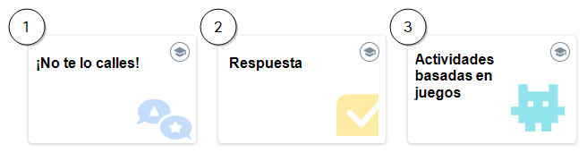 La ventana de añadir contenido con distintos recursos que puede añadir a la clase.