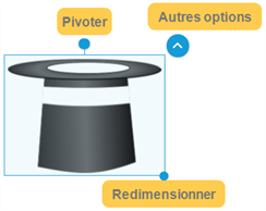 Faites pivoter, redimensionnez et consultez d'autres options pour un objet.