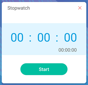 Labels identifying the Stopwatch tool's different interface elements