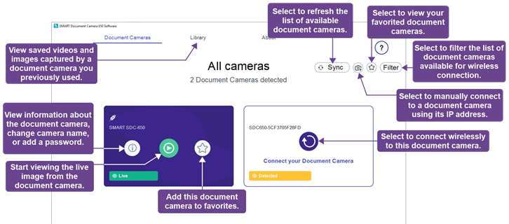 Utilisation du logiciel SMART Document Camera 650 pour visualiser