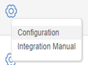 Configuration menu option