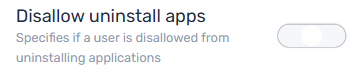 Disallow uninstall apps setting in neutral state