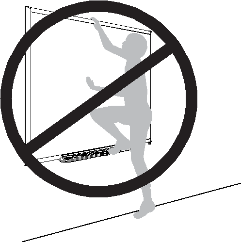 Do not climb on a SMART Board interactive whiteboard