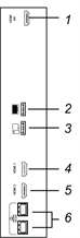 Panel de conector lateral.