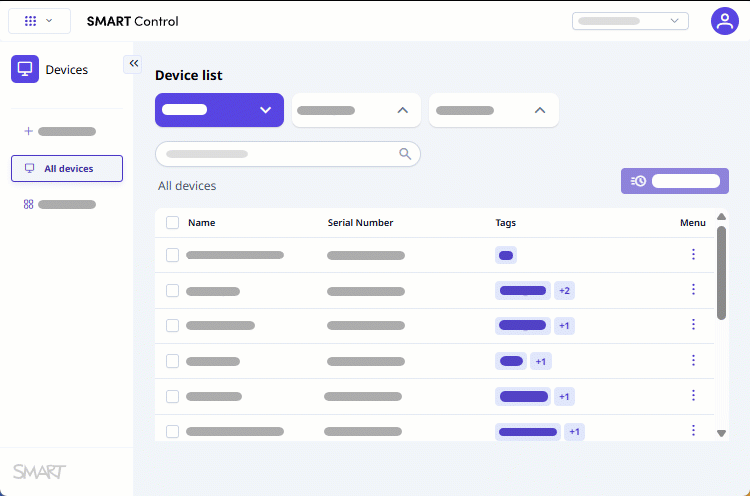 Endgeräte anzeigen und Endgerät verwalten - SMART Control
